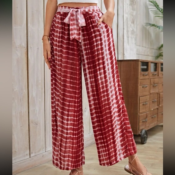 Boho Tie Dye Ombre Wide Leg Pants Trouser - Picture 2 of 8